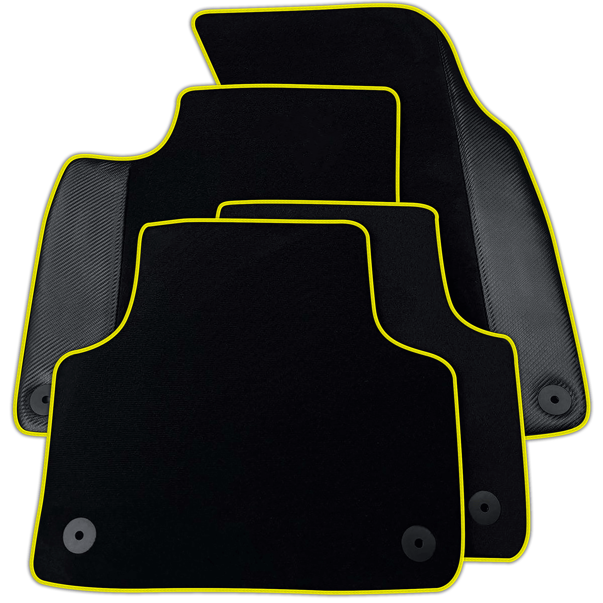 Customizable Black Carbon Leather Floor Mats for Audi A2 2000-2005 8Z | Various Trim Colors