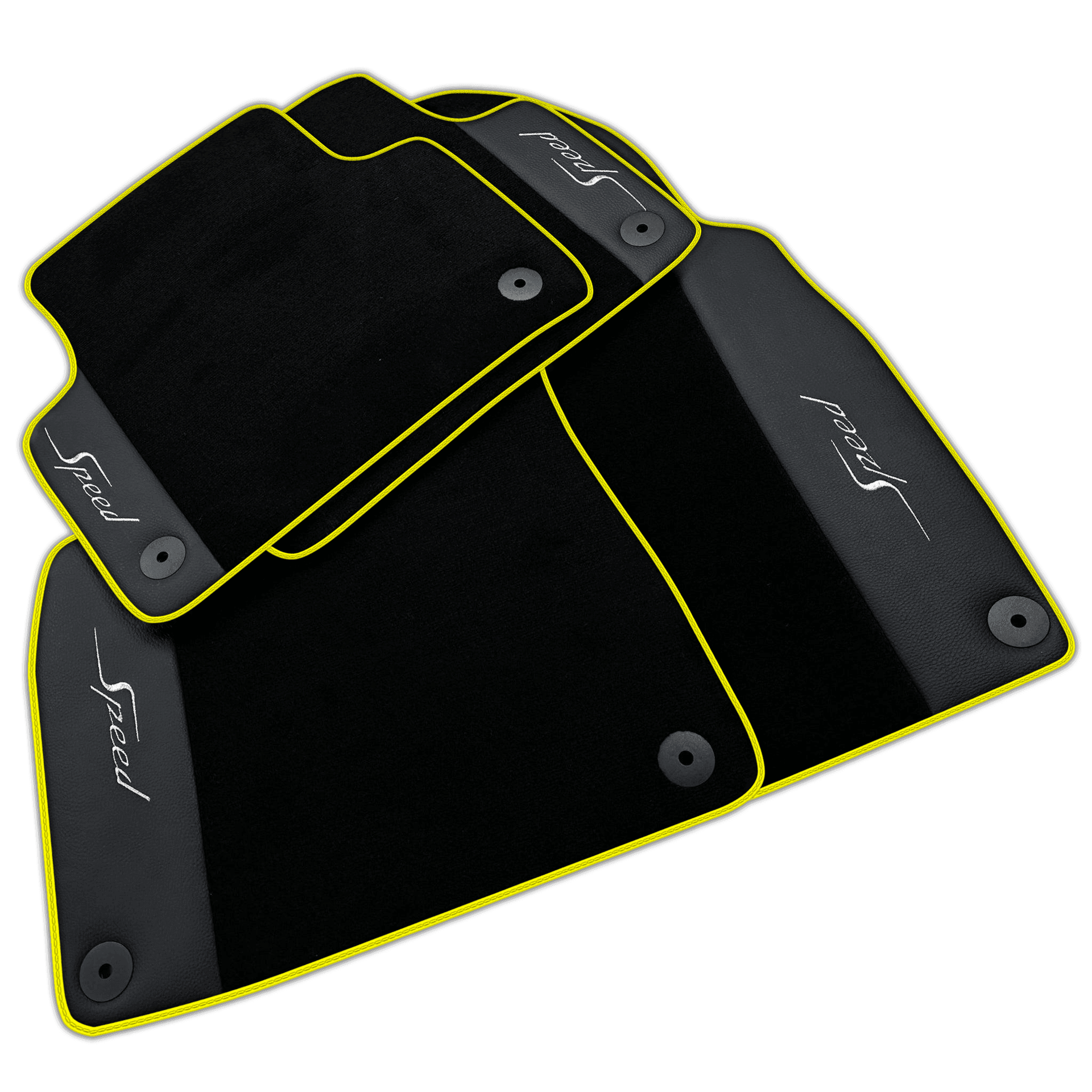 Black Floor Mats for Bentley Flying Spur (2005-2013) with Leather | Various Trim Colors