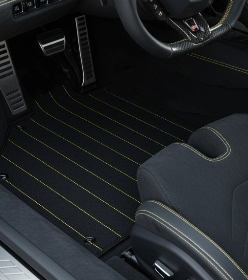 Customizable Leather Floor Mats with Hex Pattern for Lamborghini Sian (2020-2022) - AutoWin