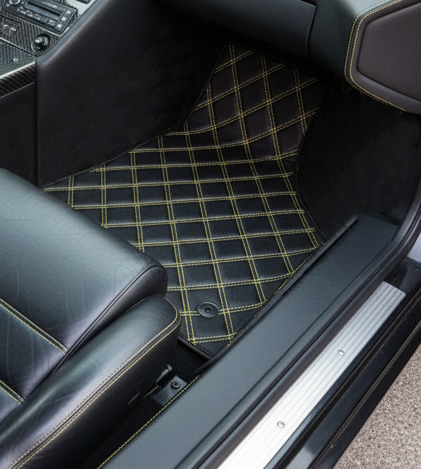 Customizable Leather Floor Mats with Divario Pattern for Lamborghini Diablo (1990-2001) - AutoWin