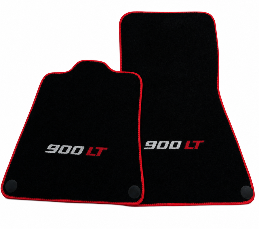 Floor Mats For McLaren 720S - 900 LT Black Tailored With Red Trim