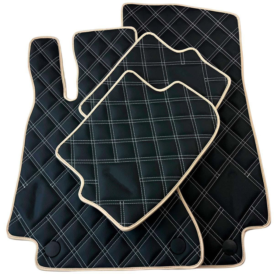 Customizable Black and Beige Trim Floor Mats For Mercedes Benz E-Class A238 Convertible (2017-2023) - AutoWin
