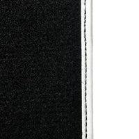 Black Floor Mats for Mini Cooper / One F55 5-Doors (2015-2023) with Leather | White Trim - AutoWin