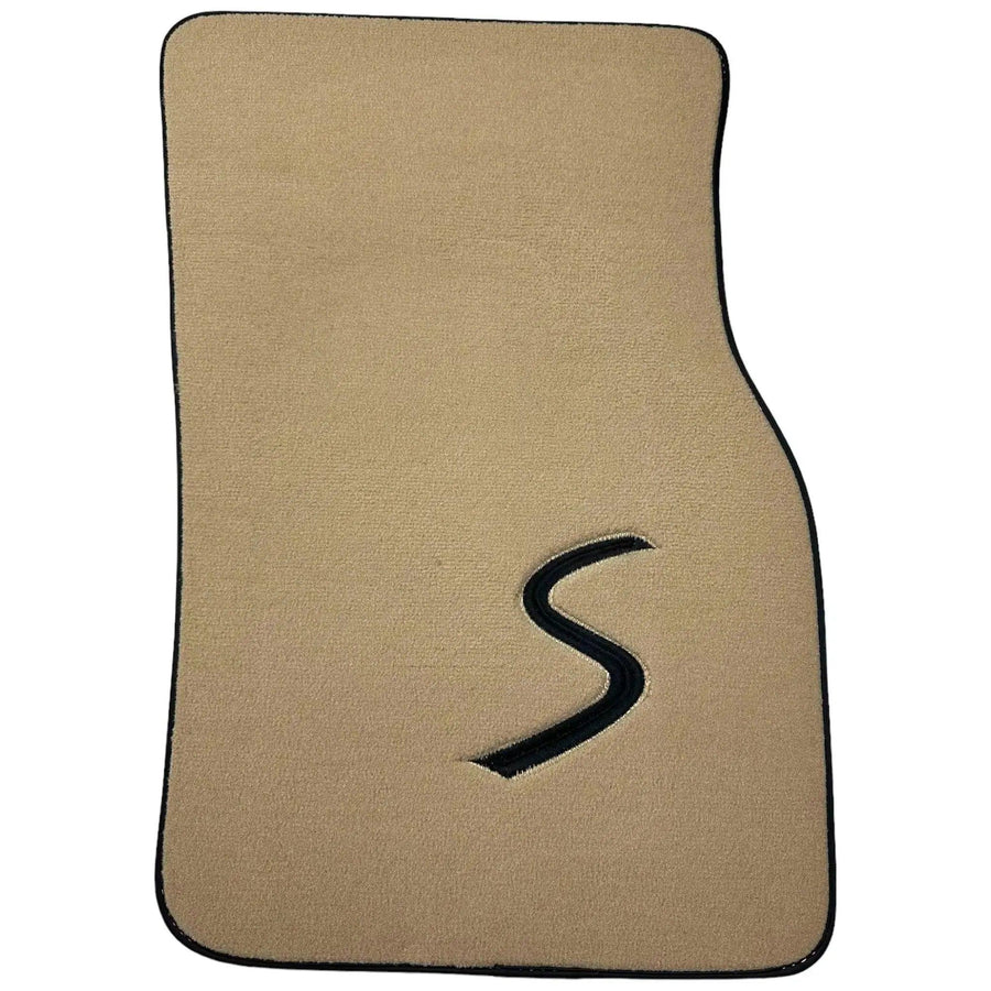 Beige Floor Mats for Mini Cooper / One F56 3-Doors (2014-2023) - AutoWin