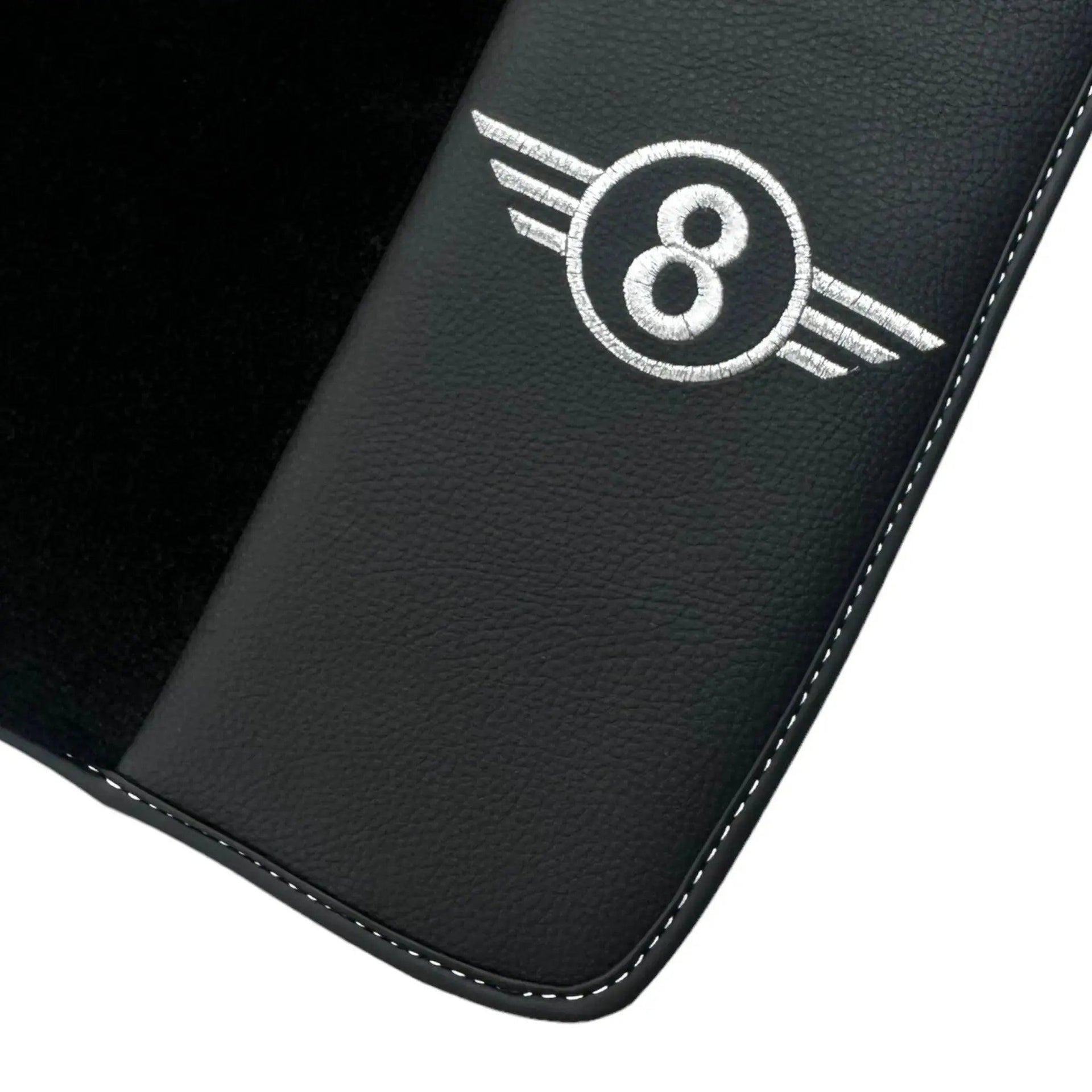 Black Floor Mats for Mini Cooper / One F56 3-doors (2014-2023) with Leather - AutoWin