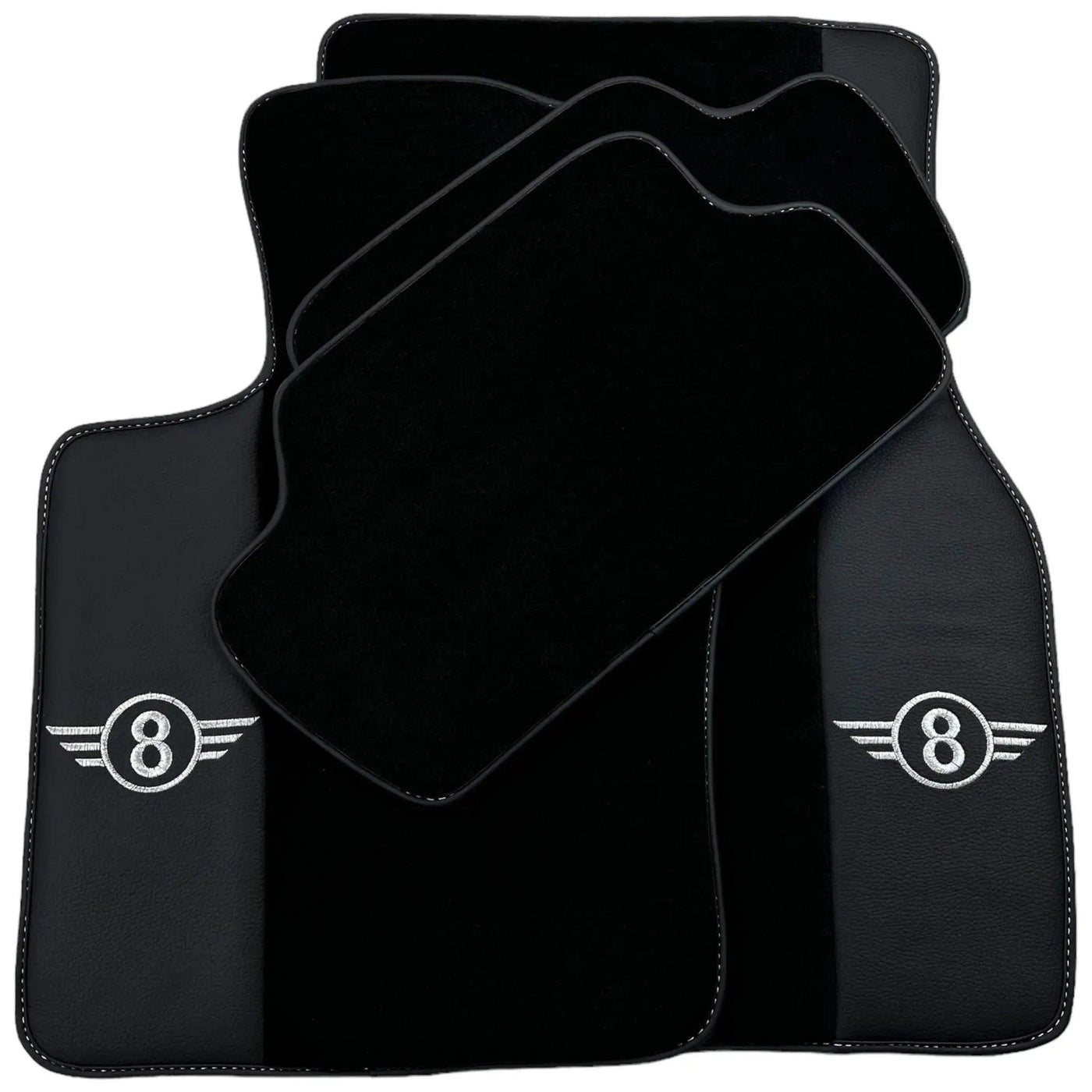 Black Floor Mats for Mini Cooper / One R53 (2001-2007) Cooper S with Leather - AutoWin