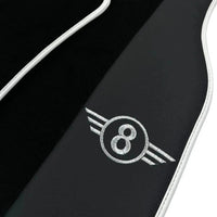 Black Floor Mats for Mini Cooper / One R56 (2007-2014) with Leather | White Trim - AutoWin