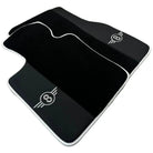 Black Floor Mats for Mini Cooper / One R56 (2007-2014) with Leather | White Trim - AutoWin