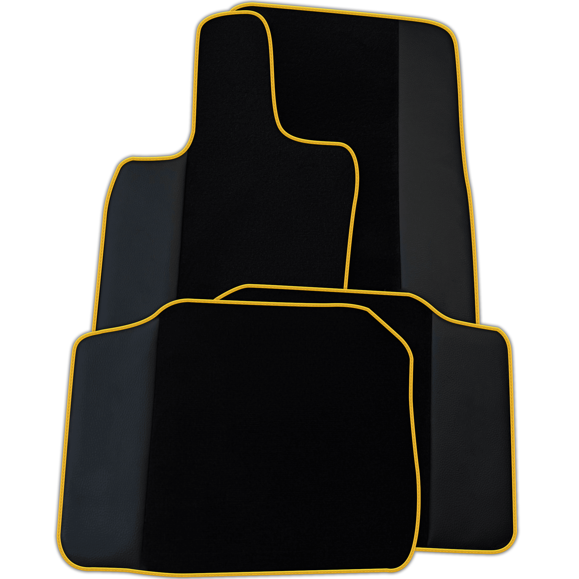 Custom Black Floor Mats for Porsche Panamera (2009-2016) with Leather