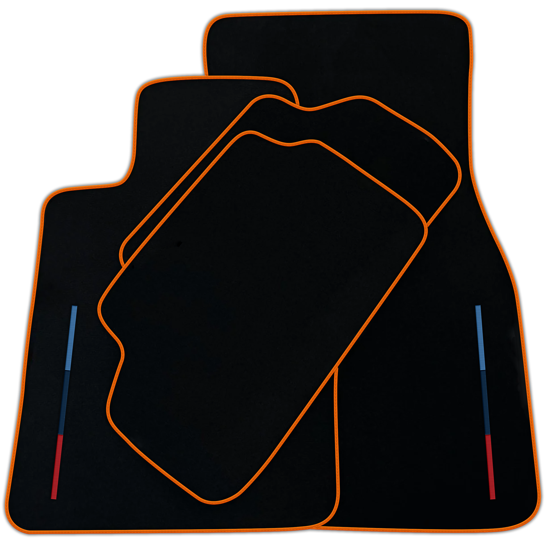 Black Floor Mats for BMW XM G09 (2023-2024) with Color Stripes Tailored Set Perfect Fit | Various Trim Colors