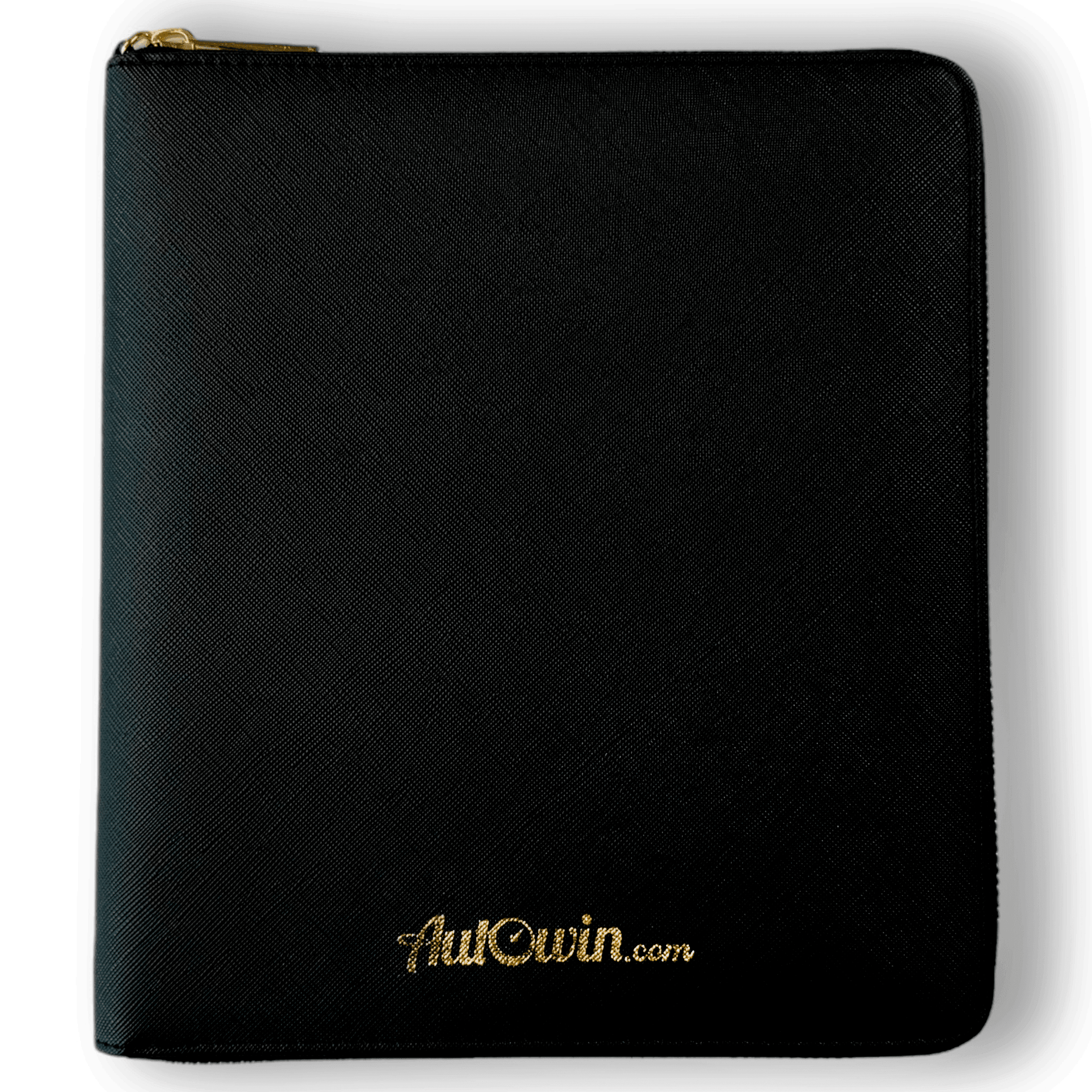 Black Leather AutoWin Document Holder with Golden Logo - AutoWin