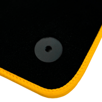 Black Floor Mats for Porsche Taycan (2019-2023) with Leather | Yellow Trim