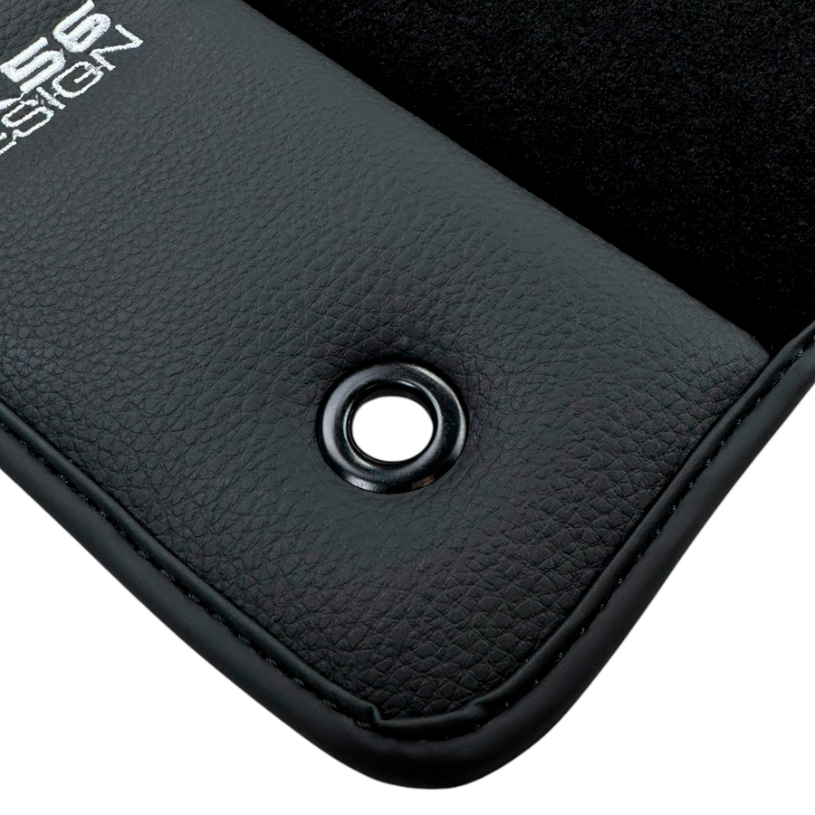 ER56 Design Black Floor Mats for Jeep Compass (2011-2017) with Leather