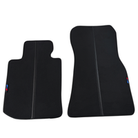 Black Floor Mats for BMW X2 Series F39 with Carbon Fiber Style Detailing