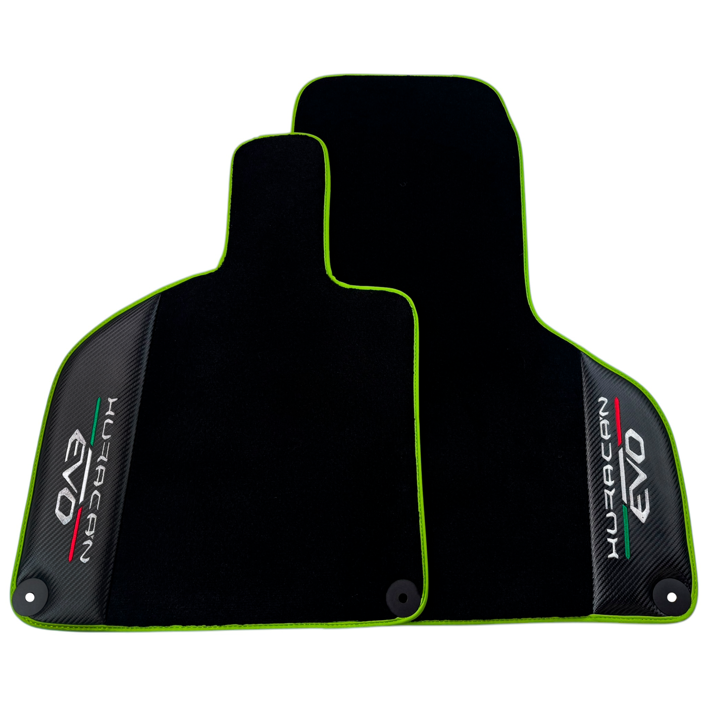 Black Floor Mats for Lamborghini Huracan EVO (2019-2024) with Carbon Fiber Borders