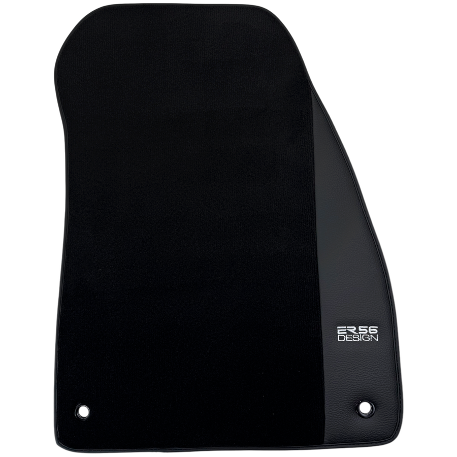 ER56 Design Black Floor Mats for Jeep Wrangler JK (2007-2018) 5 Doors Single Fixation with Leather