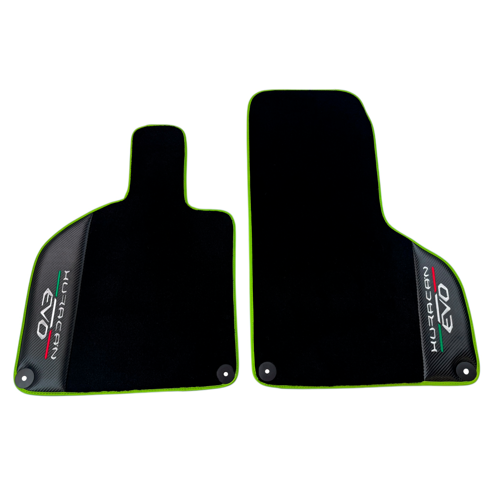 Black Floor Mats for Lamborghini Huracan EVO (2019-2024) with Carbon Fiber Borders