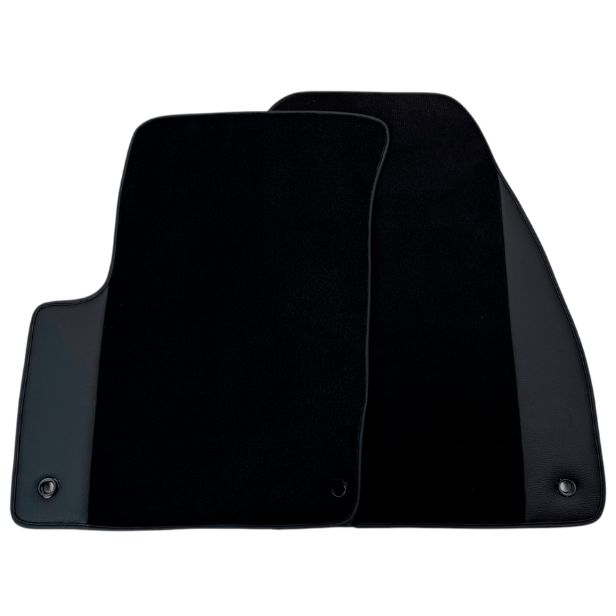 Black Floor Mats for Jeep Renegade Plug-in Hybrid (2020-2024) Co Driver with Fixing System with Leather | AutoWin