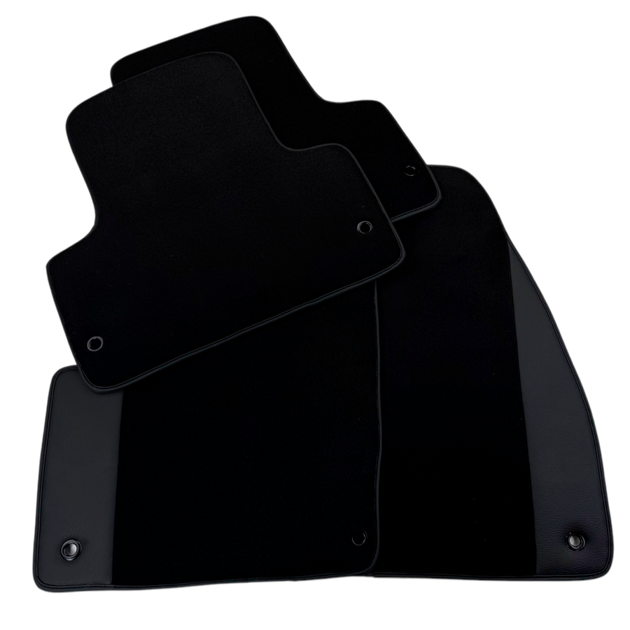 Black Floor Mats for Chevrolet Captiva C100 5-Seater (2006-2011) with Leather | AutoWin