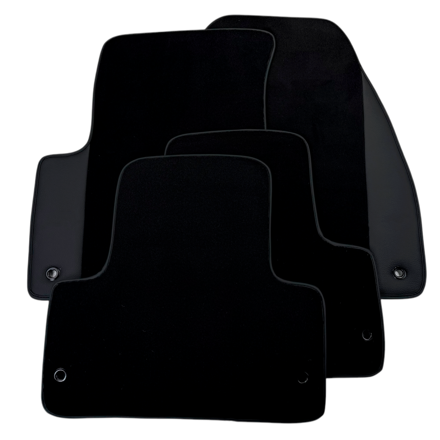 Black Floor Mats for Chevrolet Spark Hatchback (2010-2013) with Leather | AutoWin