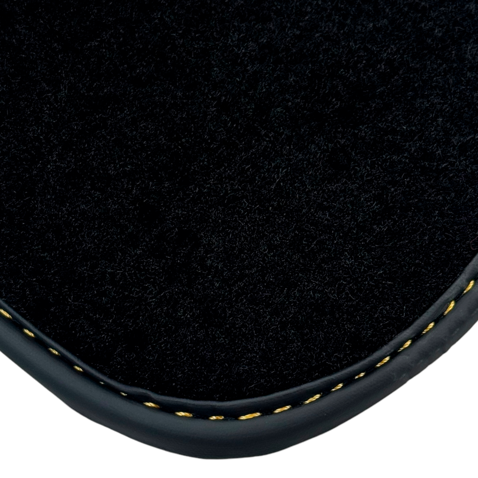 Black Floor Mats for Rolls Royce Black Badge Ghost Series II (2021-2024) with Orange Alcantara