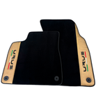Italian Edition Black Floor Mats for Lamborghini Urus (2018-2026) with Gold Leather Border