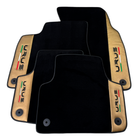 Italian Edition Black Floor Mats for Lamborghini Urus (2018-2026) with Gold Leather Border