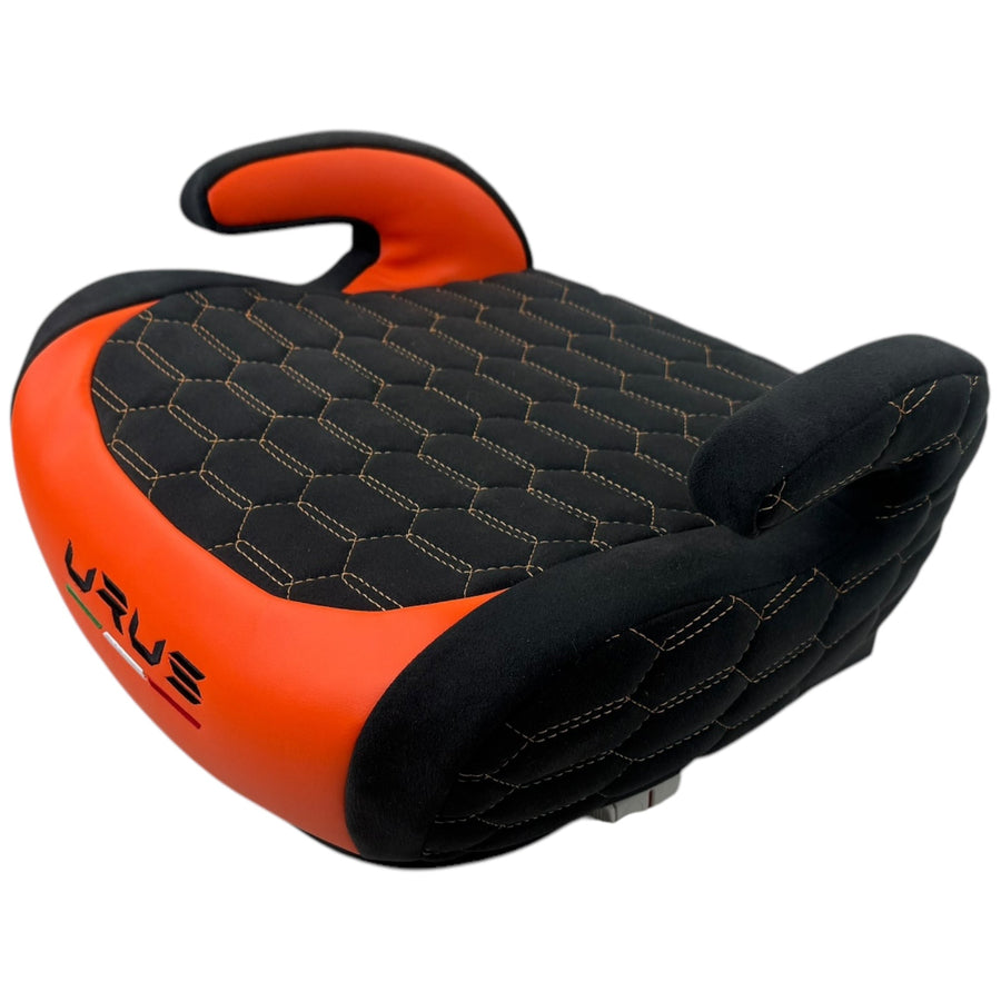 Black Alcantara Backless Car Seat for Kids with Yellow Leather | Lamborghini Urus