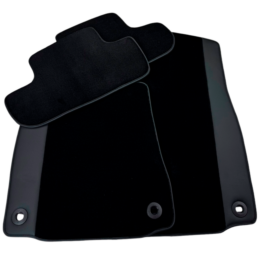 Black Floor Mats for Jaguar F-Pace (2016-2024) with Leather