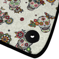 White Floral Skull Design Car Floor Mats for Lamborghini Urus (2018-2026)