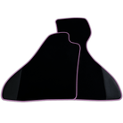 Custom Black Floor Mats for Ferrari Mondial Convertible (1983-1993) with Leather