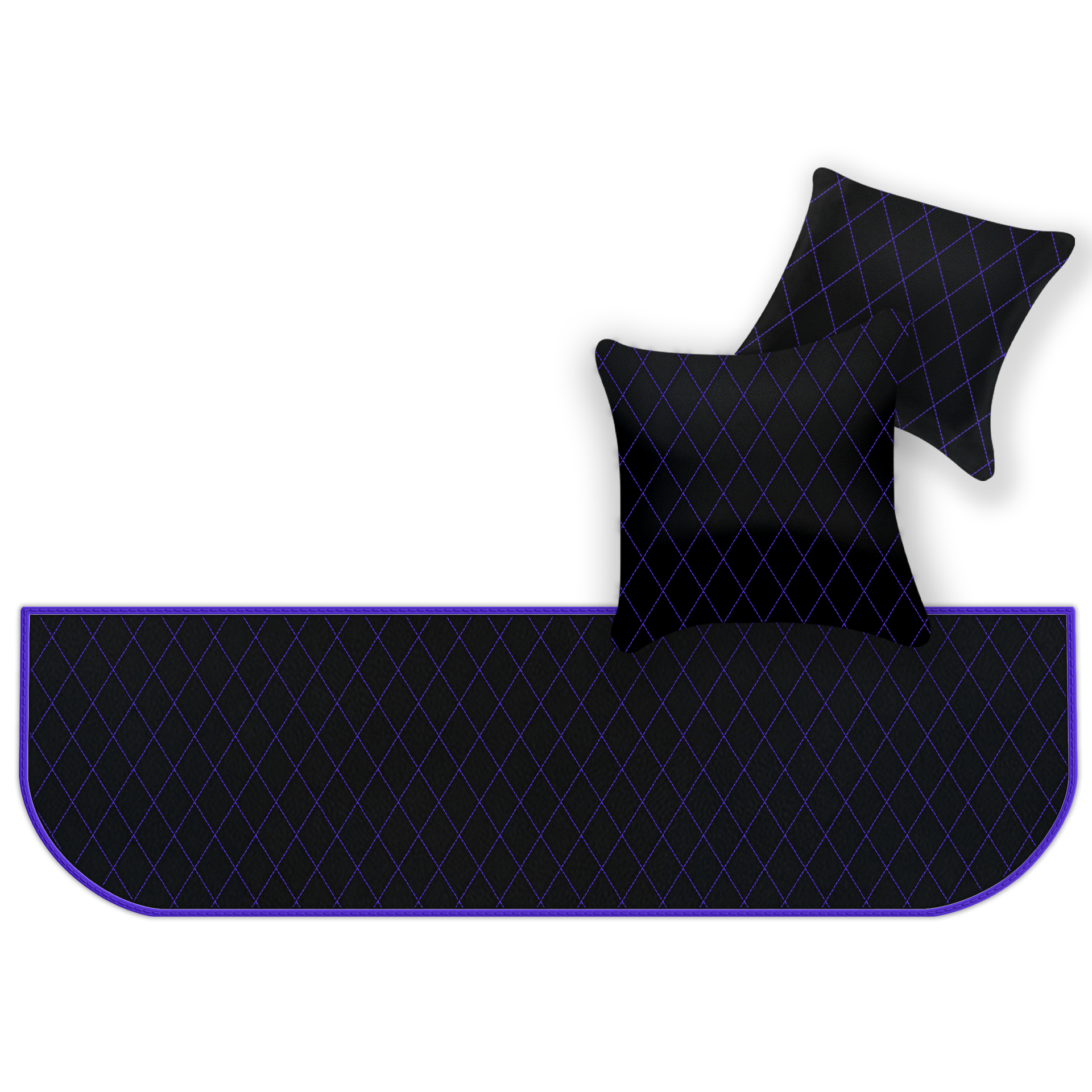 Customizable Leather Floor Mats with Double Diamond Pattern for Ferrari 550 Maranello (1996-2002) - AutoWin