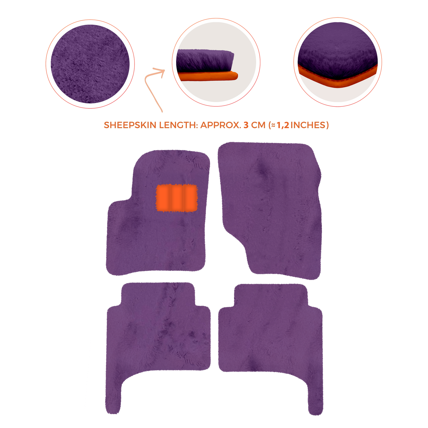 Premium Quality Sheepskin Floor Mats for Porsche 550 (1953-1956)