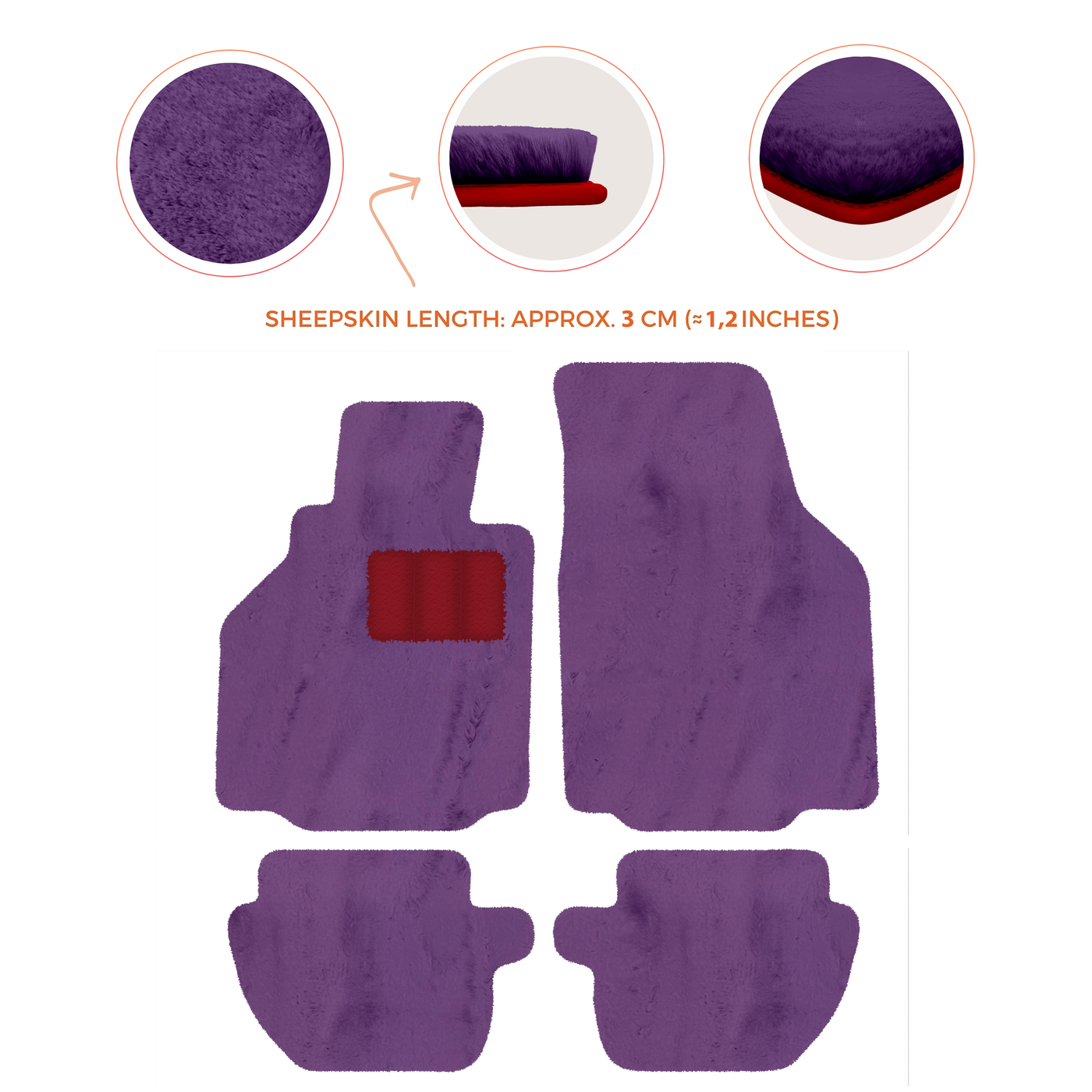 Premium Luxury Sheepskin Floor Mats for Ferrari Roma (2021-2024)