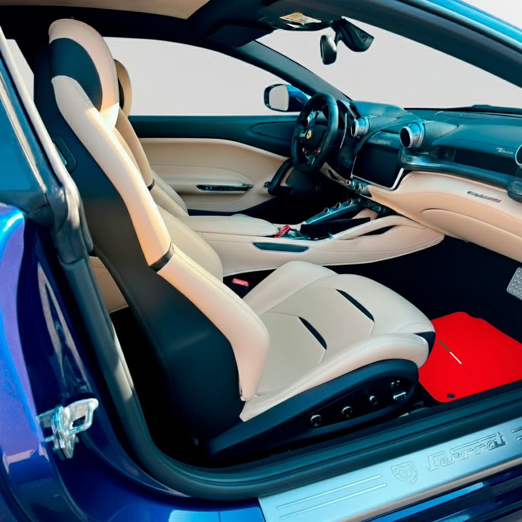 Red Floor Mats for Ferrari GTC4 Lusso (2016-2023) | Premium Quality