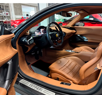 Black Floor Mats for Ferrari SF90 Stradale (2019-2024) with Carbon Fiber | Red Trim