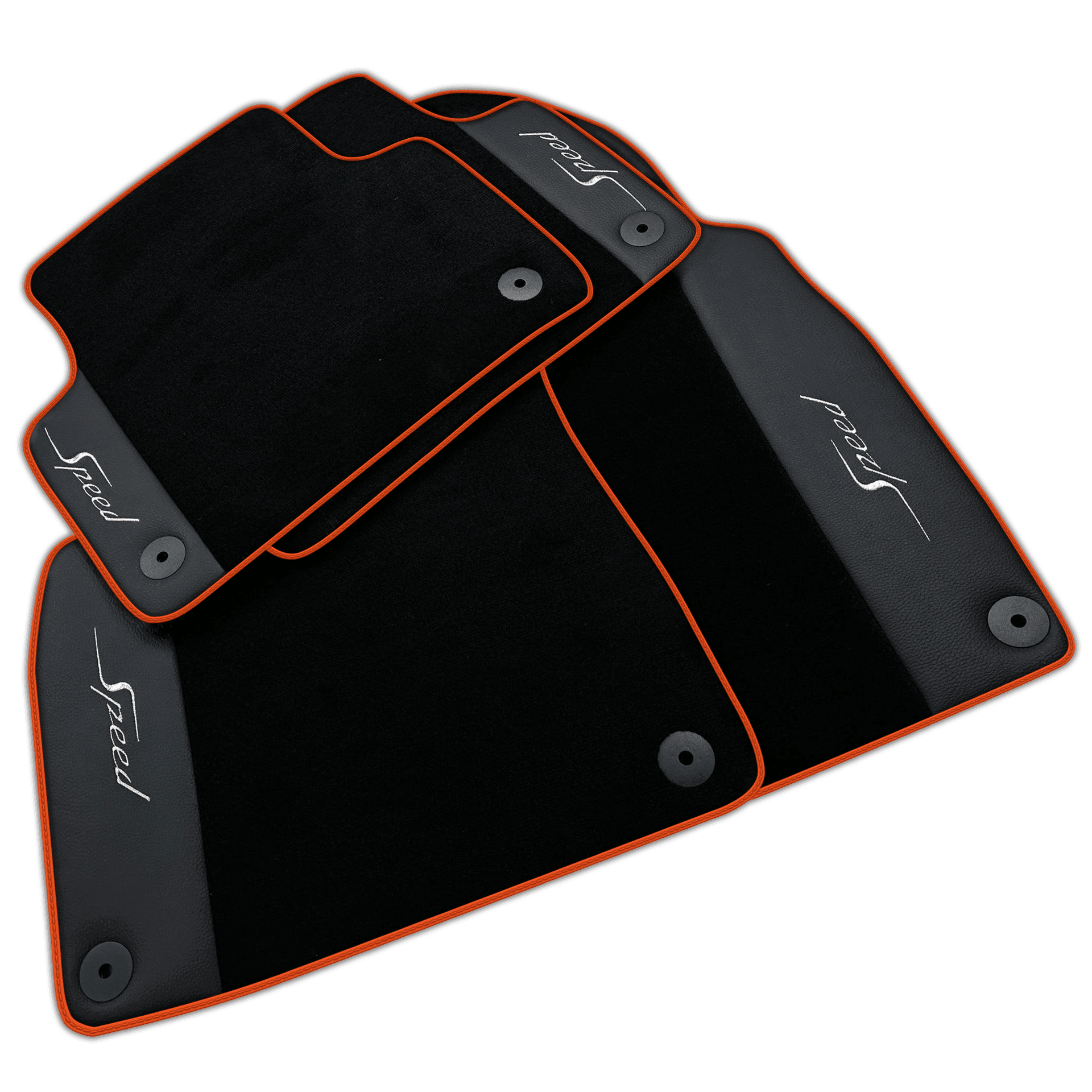 Black Floor Mats for Bentley Flying Spur (2005-2013) with Leather | Various Trim Colors