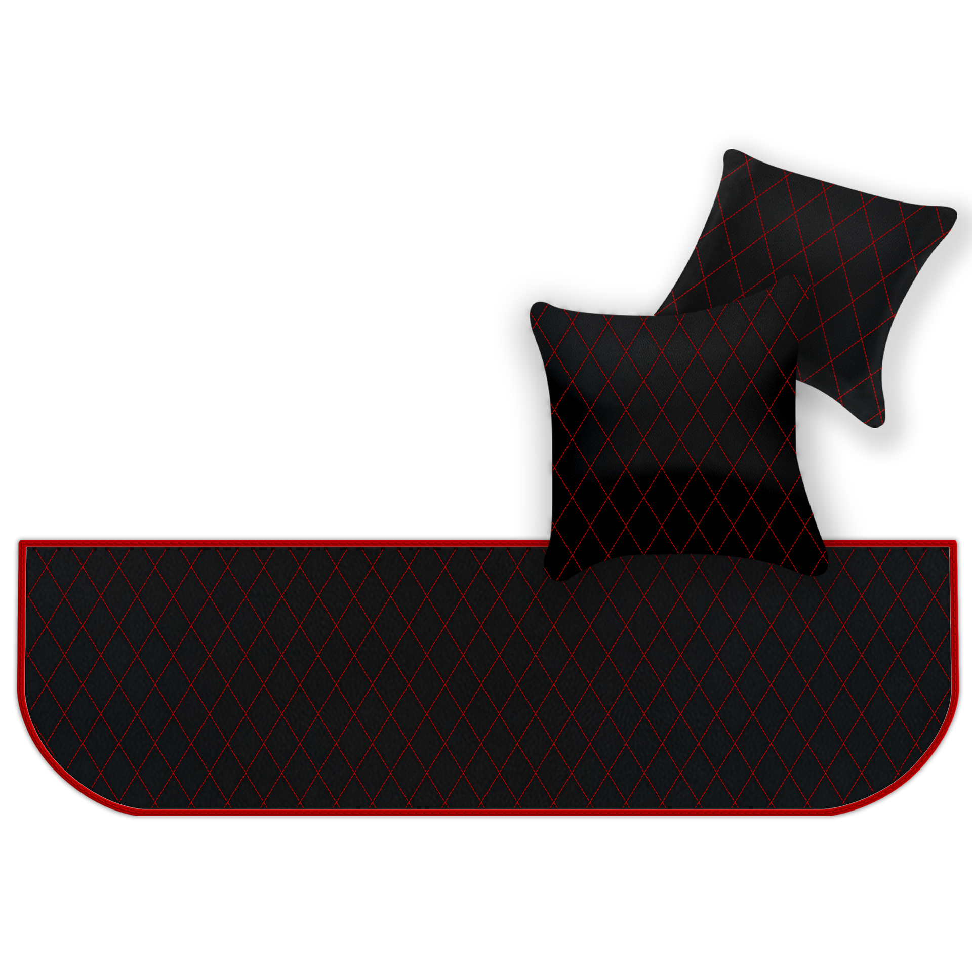 Customizable Leather Floor Mats with Double Diamond Pattern for Ferrari 550 Maranello (1996-2002) - AutoWin