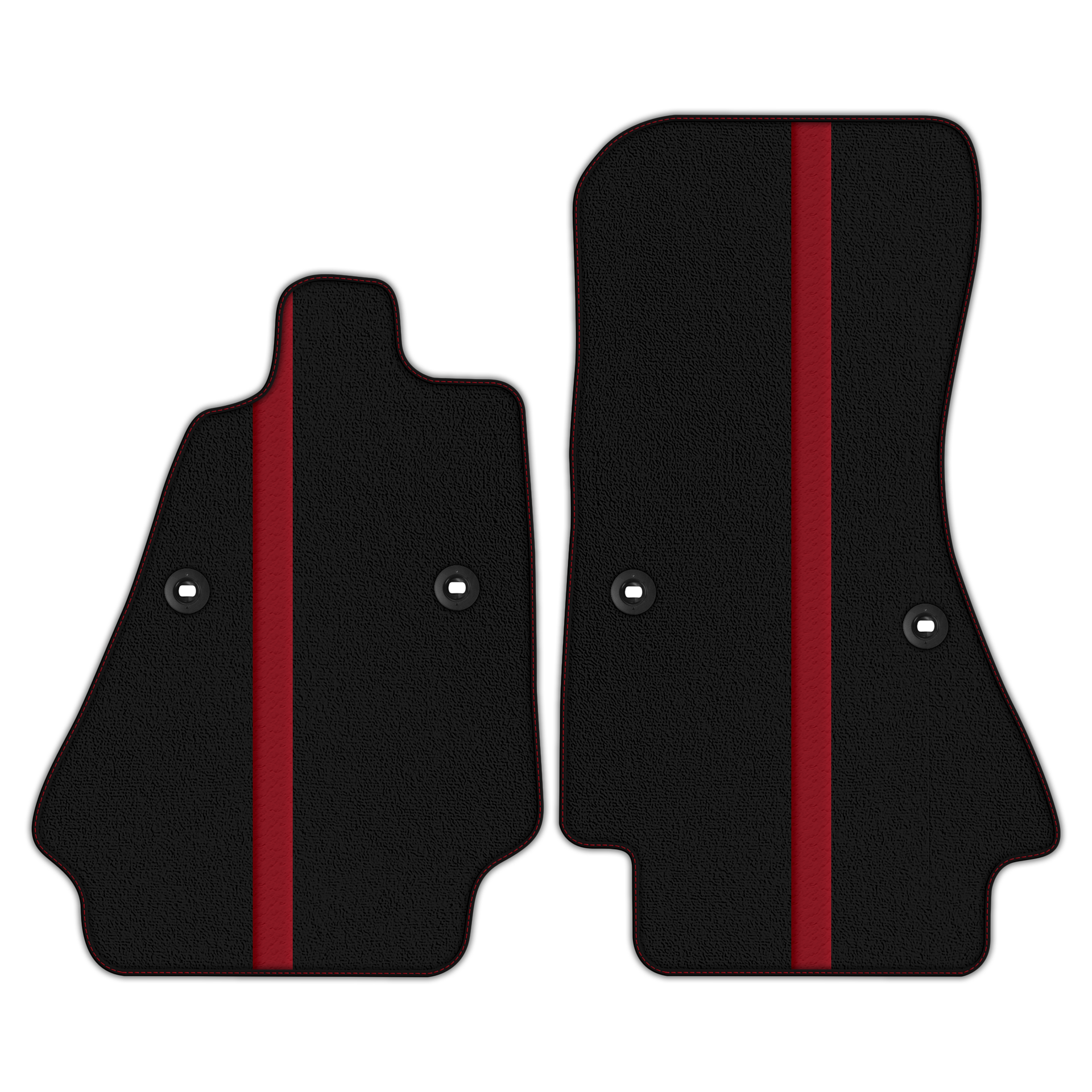 Black Floor Mats with Leather Line for Bugatti Chiron (2016-2022) - Various Colors