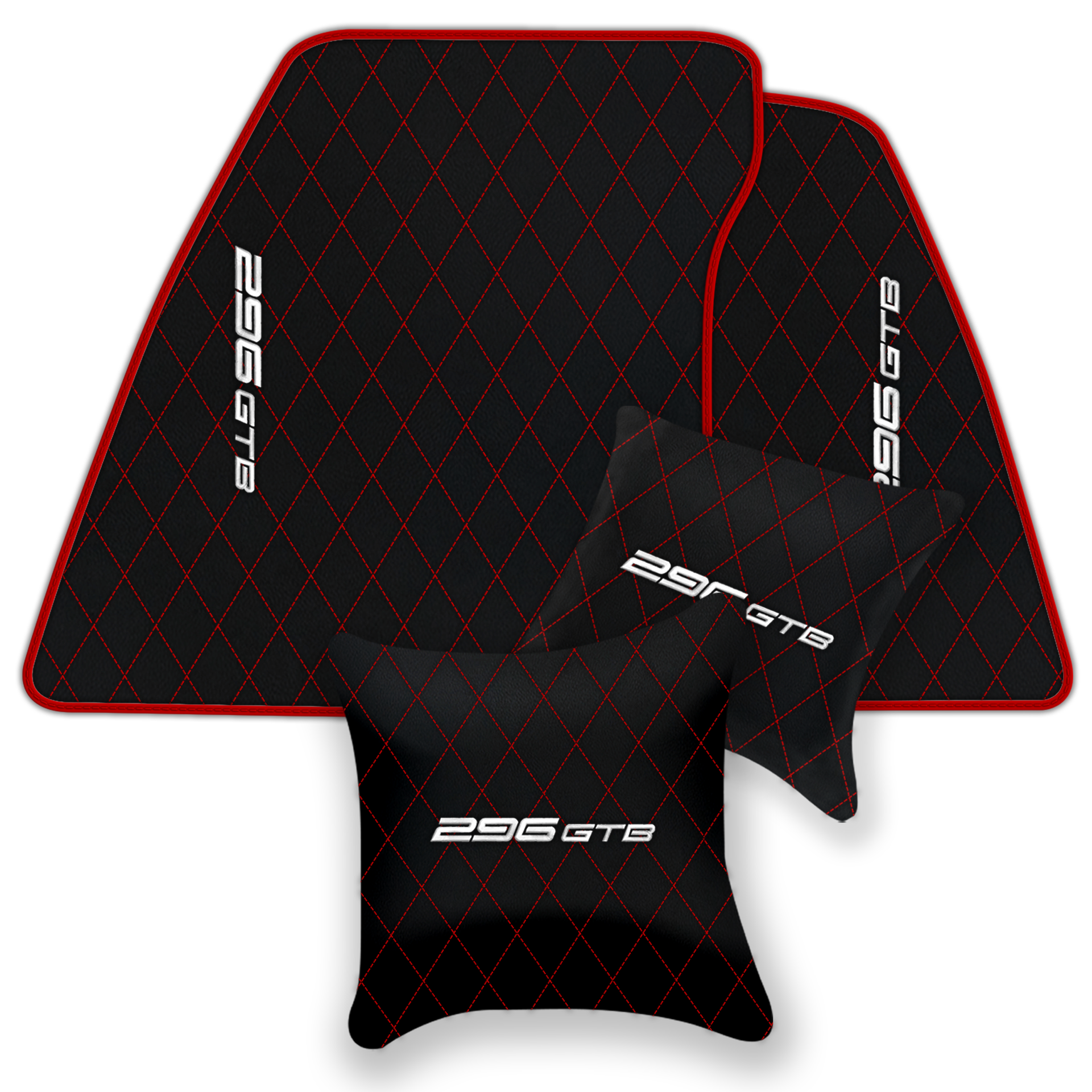Premium Custom Black Leather Floor Mats for Ferrari FF (2011-2016)