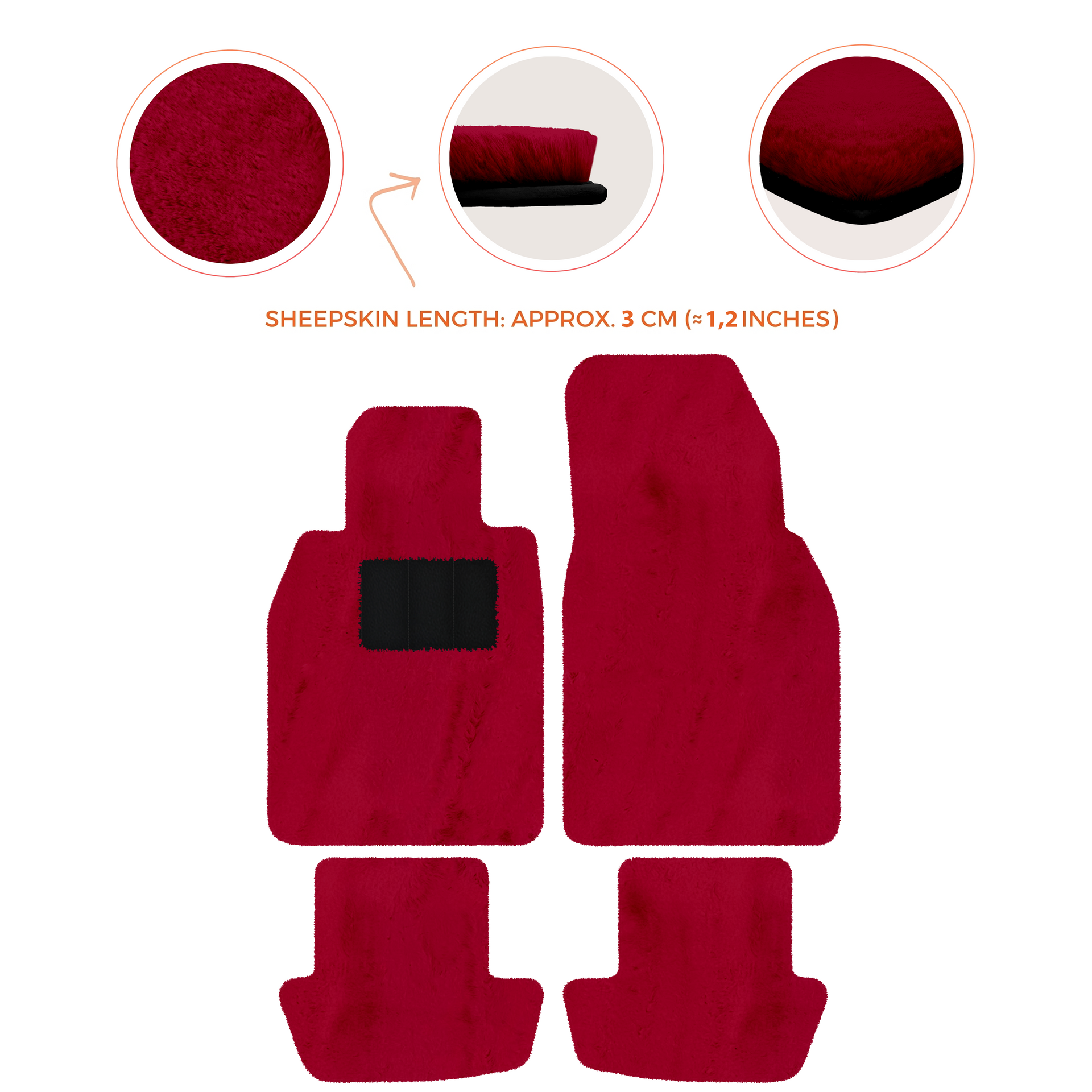 Premium Sheepskin Floor Mats for Porsche 911 991 (2012-2019)