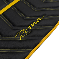 Black Leather Floor Mats for Ferrari Roma (2021-2024) Yellow Sewing