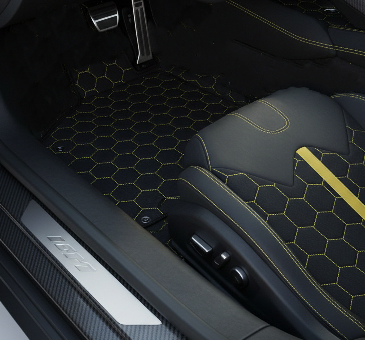 Customizable Leather Floor Mats with Hex Pattern for Lamborghini Sian (2020-2022) - AutoWin