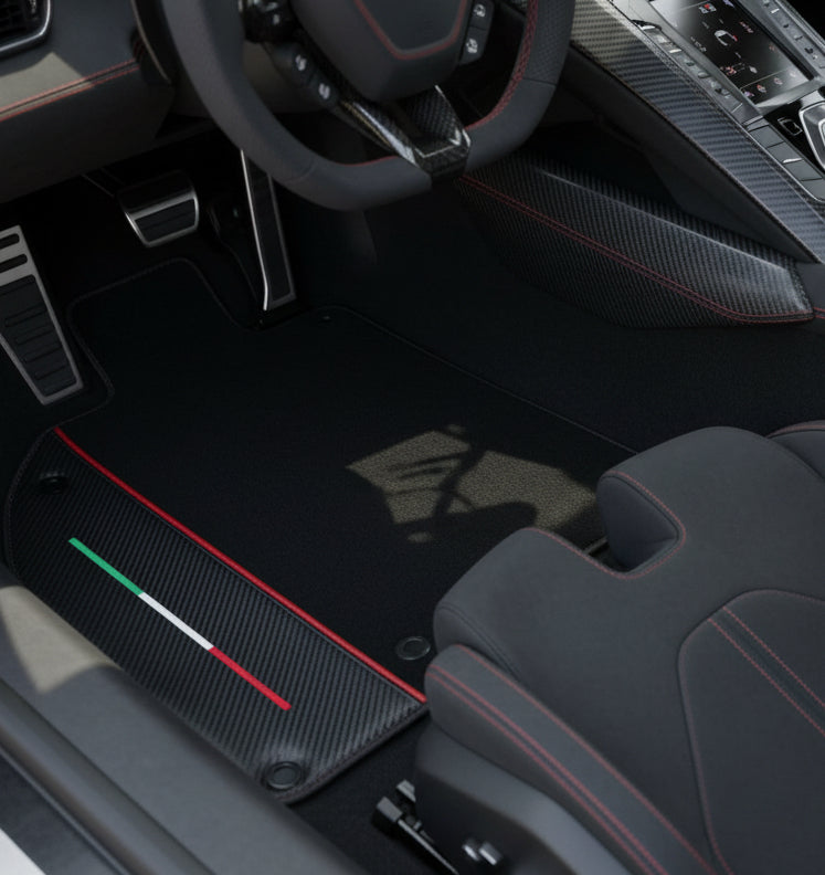 Customizable Leather Floor Mats with Hex Pattern for Lamborghini Sian (2020-2022) - AutoWin