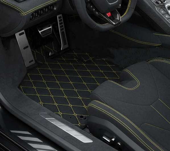 Customizable Leather Floor Mats with Hex Pattern for Lamborghini Sian (2020-2022) - AutoWin