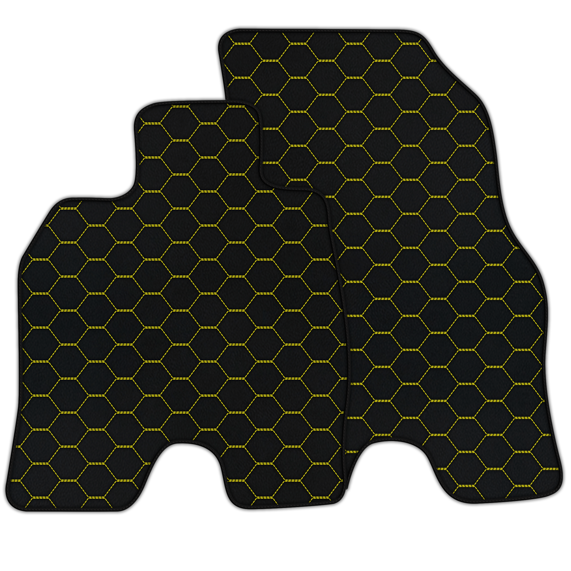 Customizable Leather Floor Mats with Symmetrical Hex Pattern for BMW i8 Series l12 I15