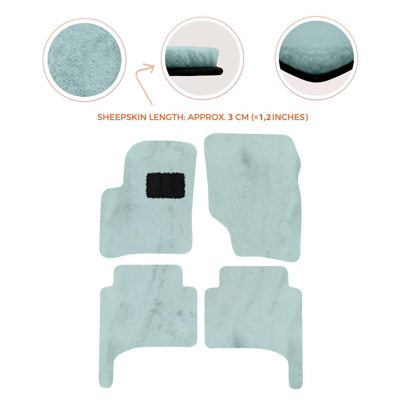 Premium Quality Sheepskin Floor Mats for Porsche 550 (1953-1956)