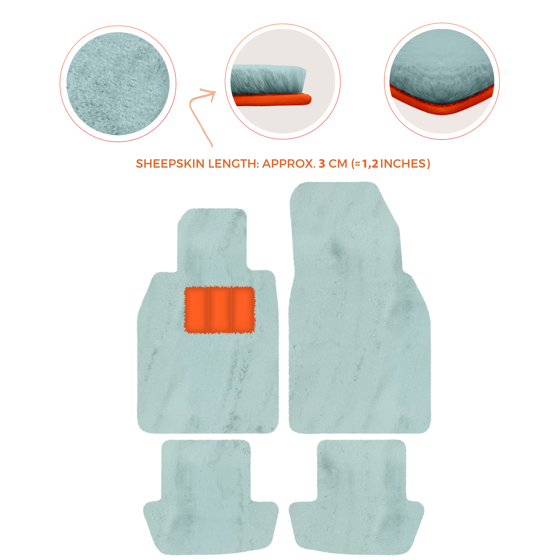 Premium Sheepskin Floor Mats for Porsche 911 991 (2012-2019)