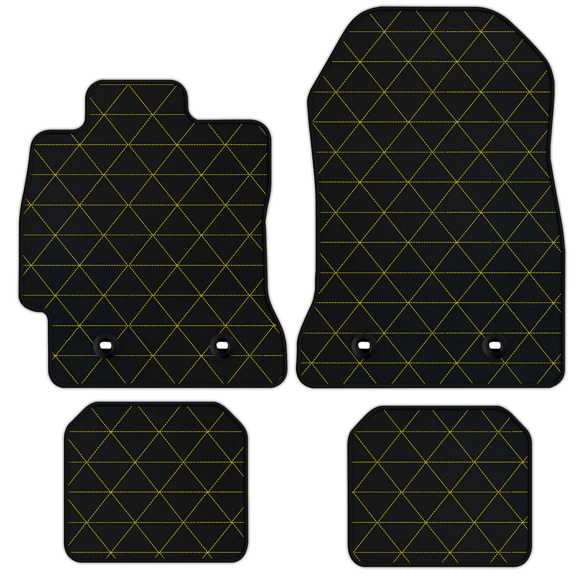 Carbon Fiber Leather Floor Mats with Dark Blue Trim for Toyota GT86 (2012-2021) - AutoWin