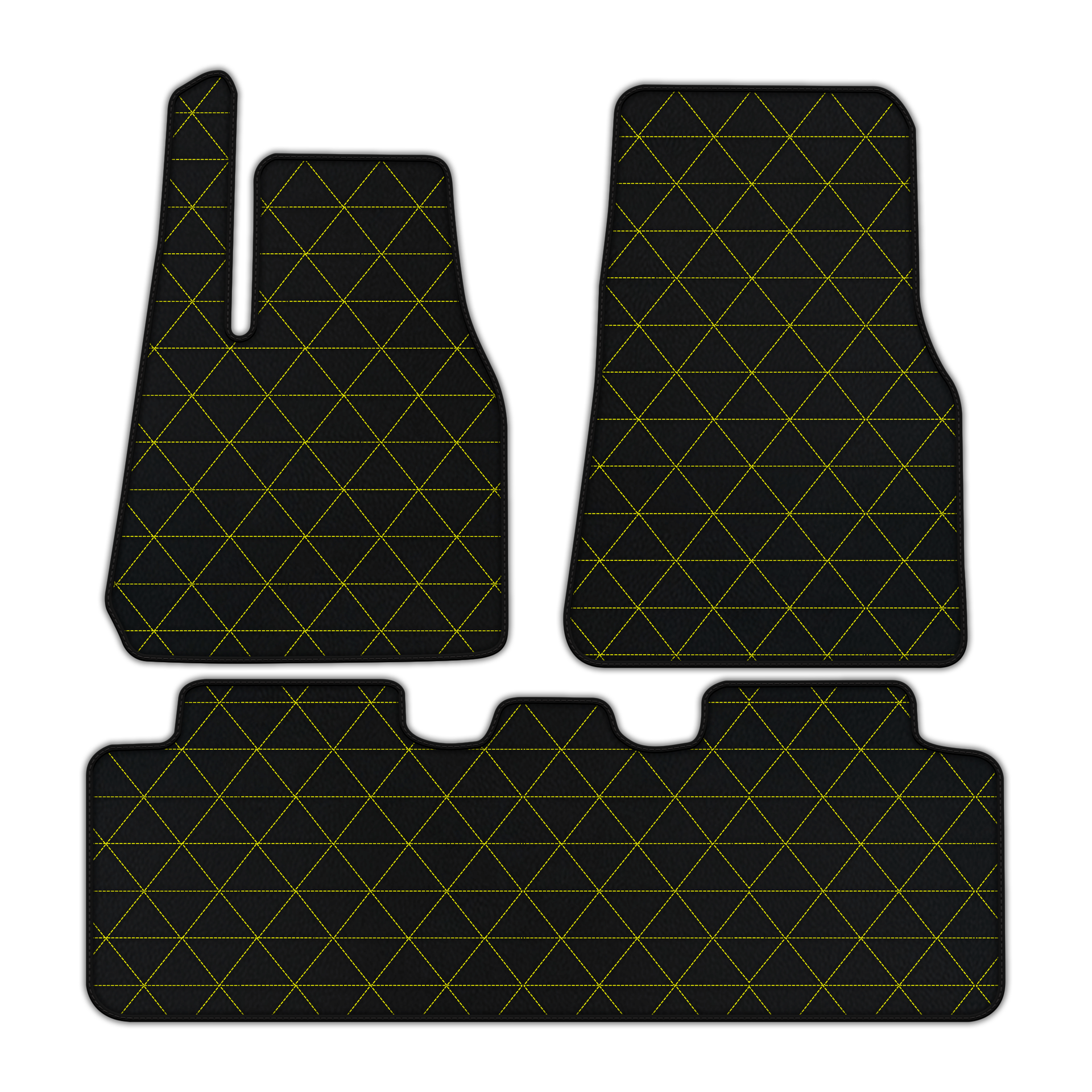 Customizable Leather Floor Mats with Triangle Pattern for Tesla Model Y (2020-2023)